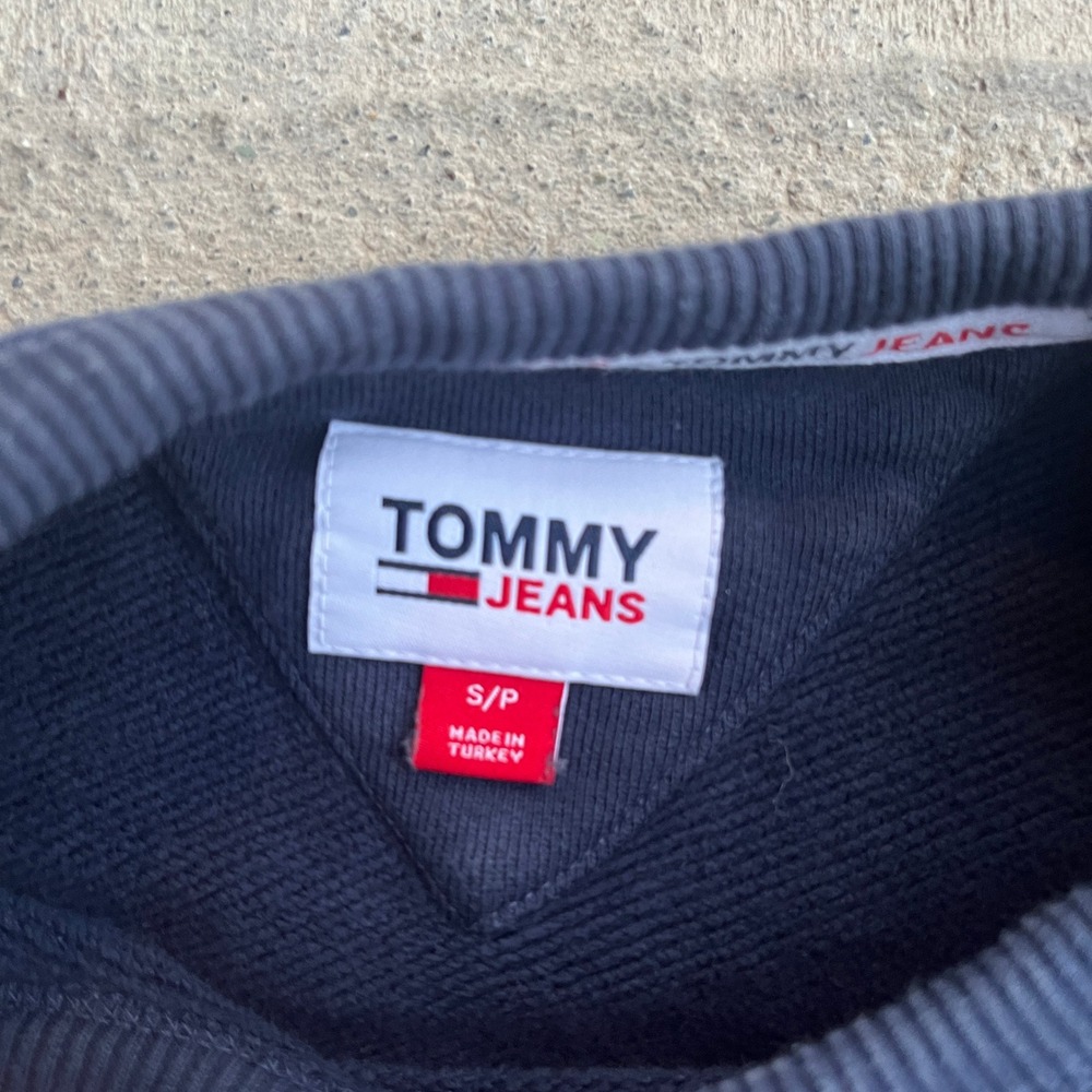 Tommy jeans ribbed crew neck‎ small petite navy blue embroidered - Picture 3 of 7